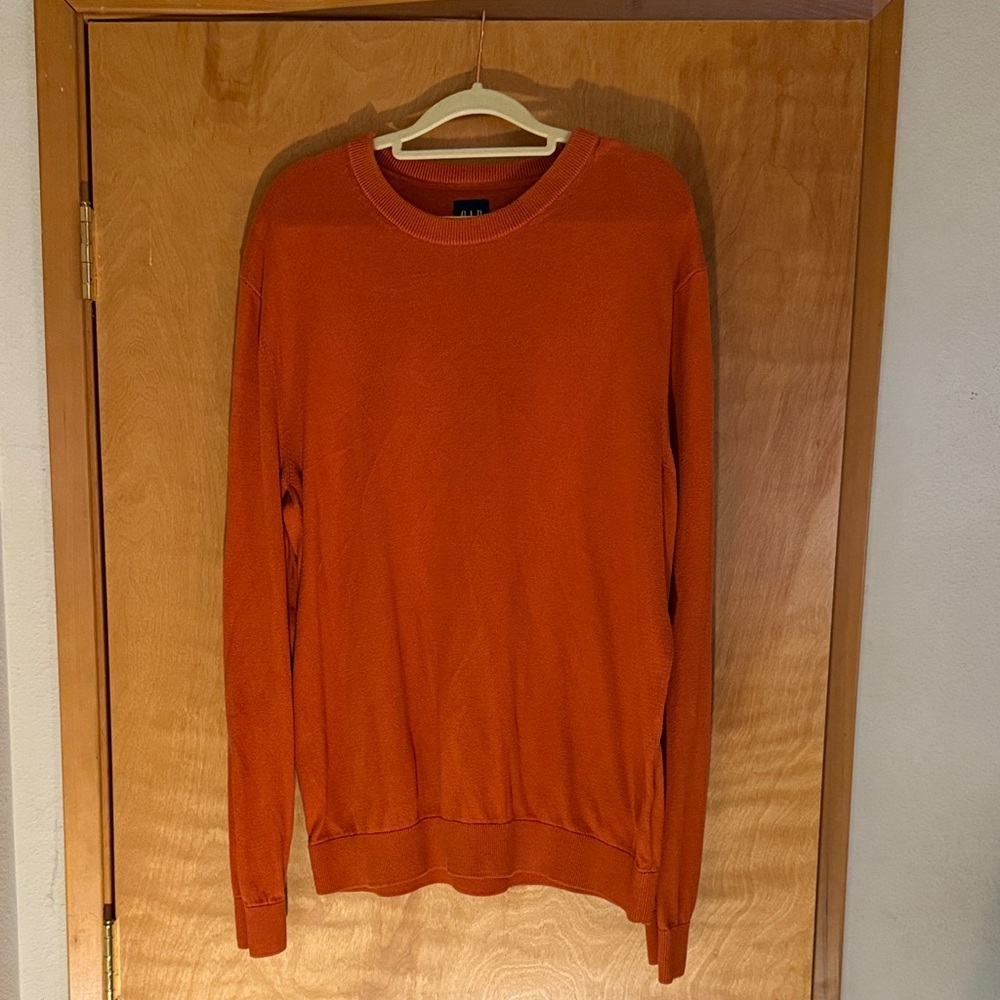 GAP Men's Vibrant Orange Crewneck Sweater